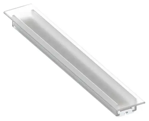 Weißes, längliches Lichtprofil von Keuco, mit einer schmalen Öffnung und flachem Design, geeignet für die Montage in verschiedenen Anwendungen.